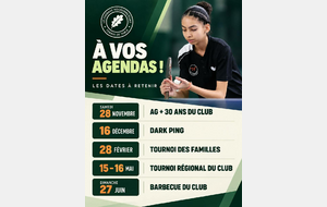 Calendrier des moments de convivialité