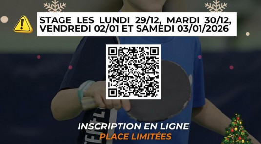 Les inscriptions au stage pour les vacances de Noël sont ouvertes !